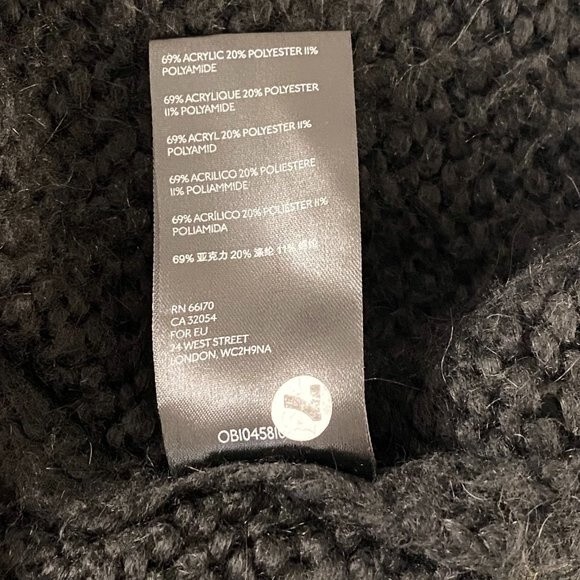 Urban Outfitters Black Chunky Knit Open Front Pockets Long Sleeve Cardigan XS - Picture 10 of 11